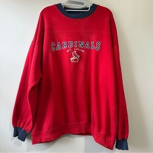 90s MLB St. Louis ‘Cardinals’ Lee Crewneck Sweatshirt Embroidery Logo Men's XXL